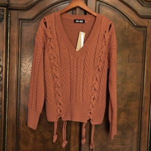BOUTIQUE LACE-UP SWEATER
